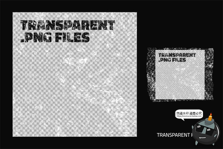 图片[6]-透明气泡塑料防摔膜纹理海报叠加PNG免抠背景图片后期合成素材-设计猿