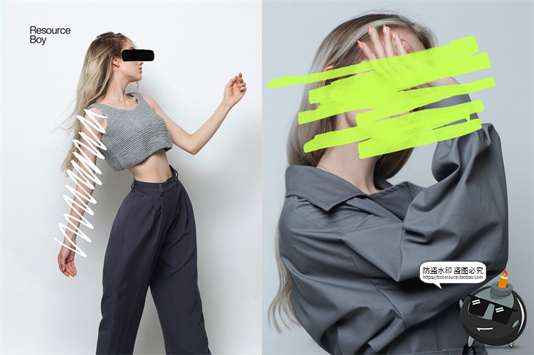 图片[5]-复古马克笔手绘涂鸦乱画黑色墨水笔迹标记记号PNG免抠装饰元素材-设计猿