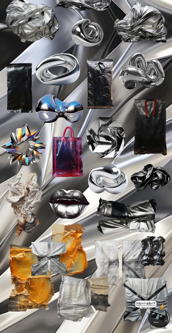 图片[3]-未来赛博朋克科幻金属镀铬抽象粗糙背景肌理PNG免抠JPG图片素材-设计猿