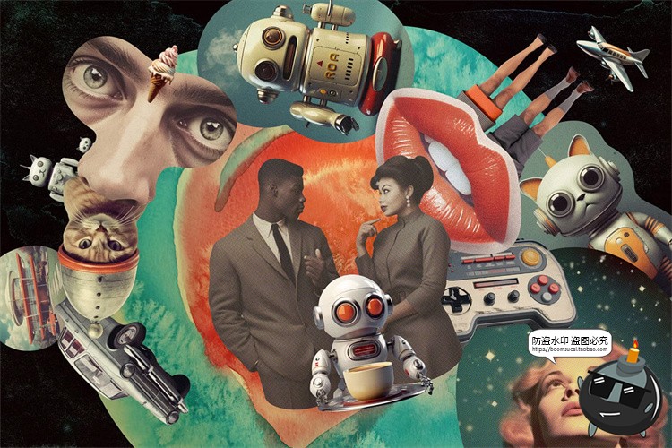 图片[6]-复古未来科幻朋克电影怀旧建筑风景PNG免抠拼贴剪切画图片素材-设计猿