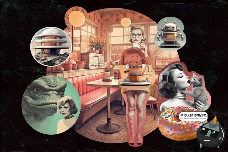 图片[9]-复古未来科幻朋克电影怀旧建筑风景PNG免抠拼贴剪切画图片素材-设计猿