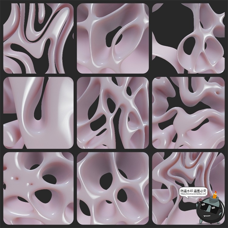 图片[3]-潮流酸性柔体未来3D立体糖果粉色液流体抽象PNG免扣元素形状素材-设计猿