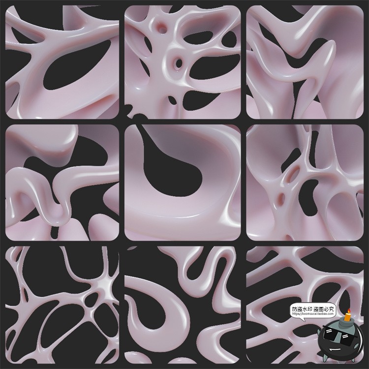 图片[4]-潮流酸性柔体未来3D立体糖果粉色液流体抽象PNG免扣元素形状素材-设计猿