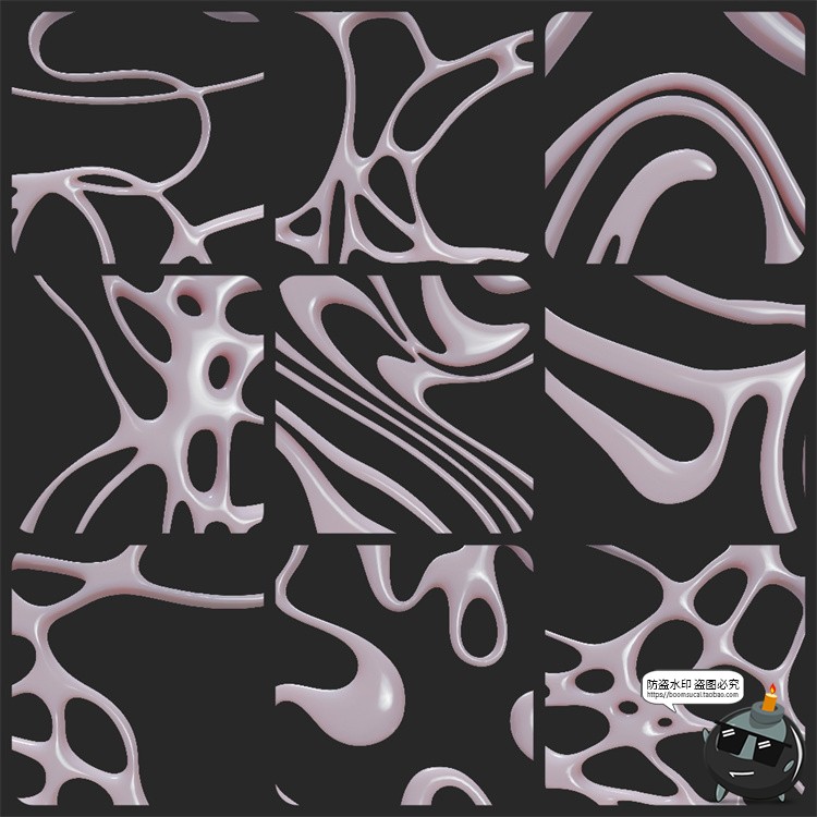 图片[5]-潮流酸性柔体未来3D立体糖果粉色液流体抽象PNG免扣元素形状素材-设计猿