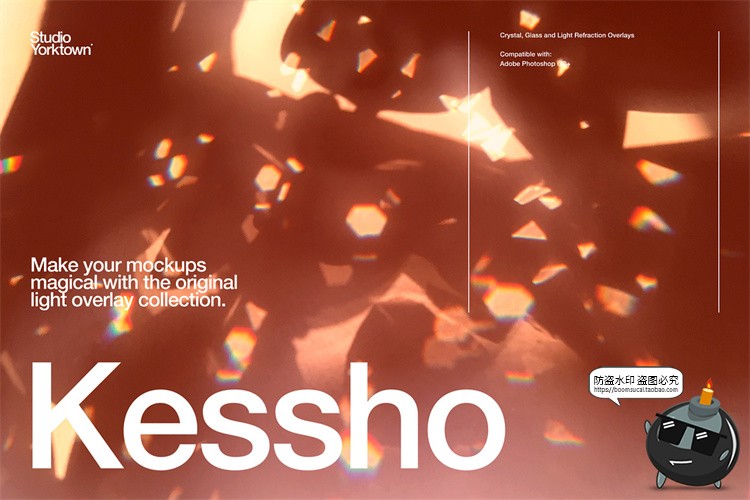 图片[1]-水晶光斑光折射棱镜光影光效JPG图片后期合成叠加背景纹理素材图-设计猿