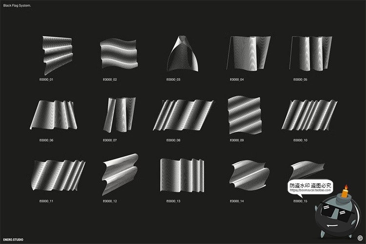 图片[4]-抽象艺术扭曲科技波浪网格肌理科幻海报背景底纹AI矢量JPG素材图-设计猿