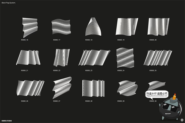 图片[5]-抽象艺术扭曲科技波浪网格肌理科幻海报背景底纹AI矢量JPG素材图-设计猿