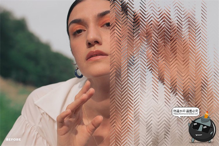 图片[5]-水晶长虹磨砂水波纹折射复古晶格玻璃纹理图层后期滤镜特效PS素材-设计猿