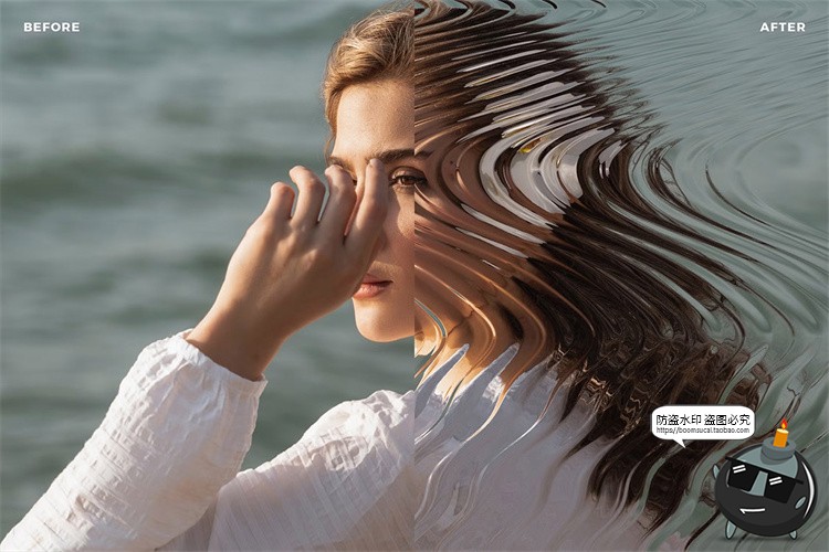 图片[6]-水晶长虹磨砂水波纹折射复古晶格玻璃纹理图层后期滤镜特效PS素材-设计猿