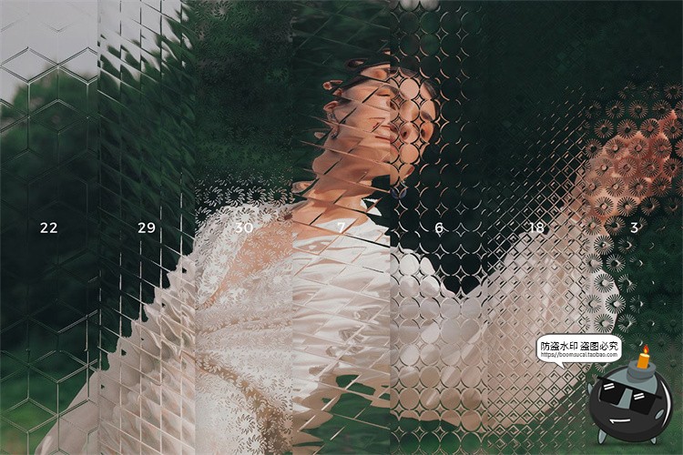 图片[9]-水晶长虹磨砂水波纹折射复古晶格玻璃纹理图层后期滤镜特效PS素材-设计猿