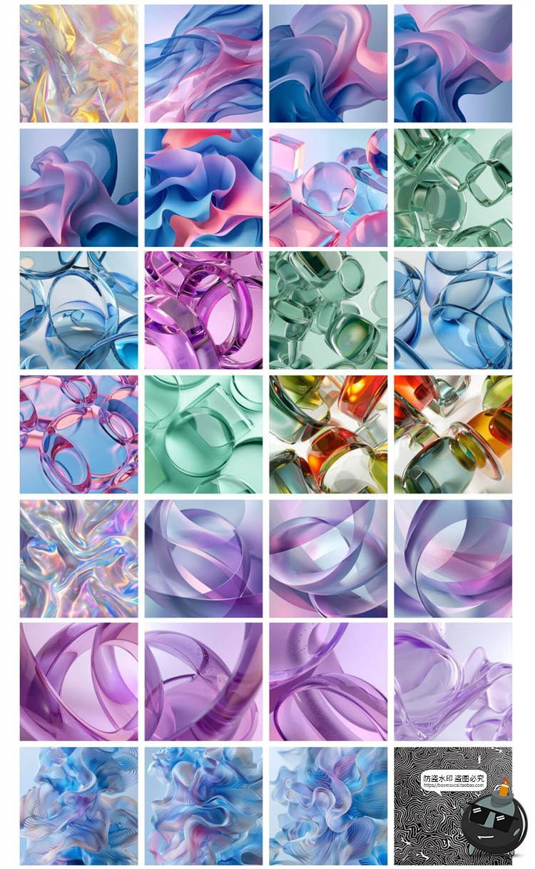 图片[5]-科幻艺术抽象高清镀铬水晶镭射渐变科技海报背景炫彩JPG图片素材-设计猿