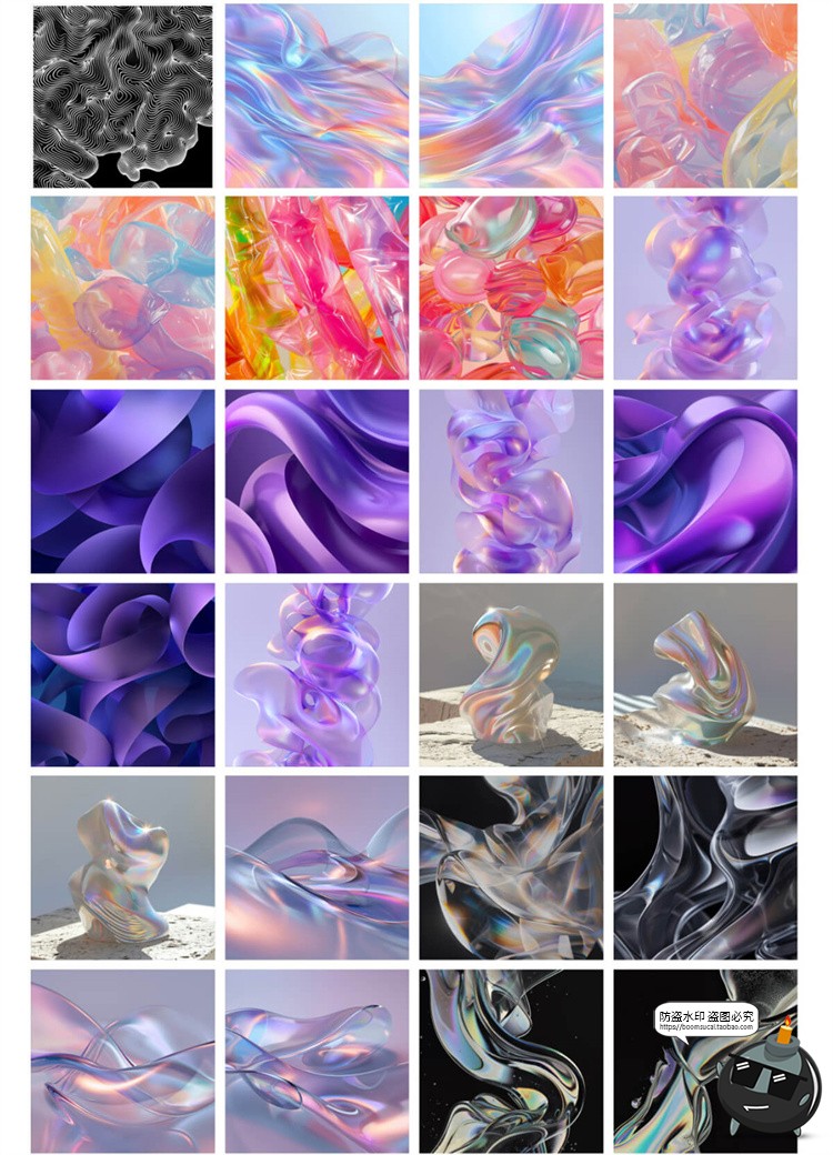 图片[6]-科幻艺术抽象高清镀铬水晶镭射渐变科技海报背景炫彩JPG图片素材-设计猿