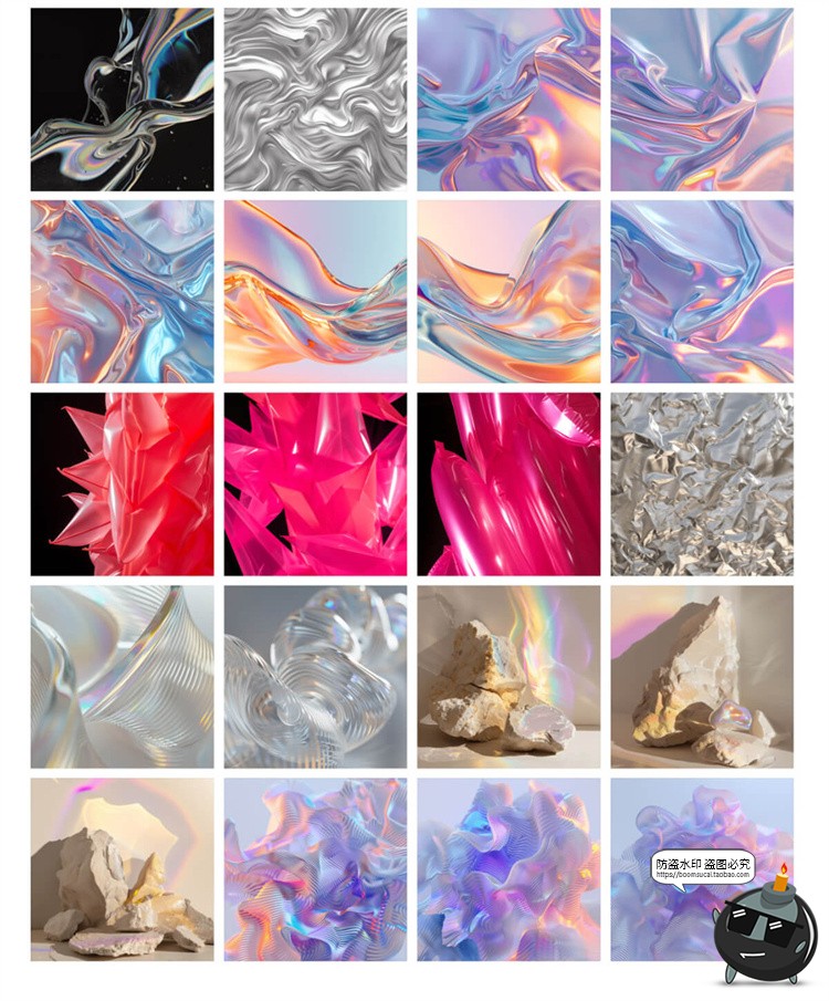 图片[7]-科幻艺术抽象高清镀铬水晶镭射渐变科技海报背景炫彩JPG图片素材-设计猿