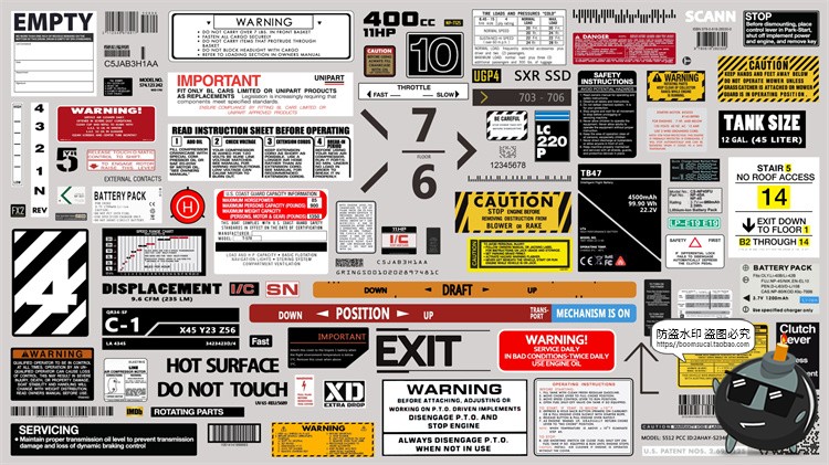 图片[3]-工业工程道路施工危险安全生产信息图标信号警示标识PSD模板素材-设计猿