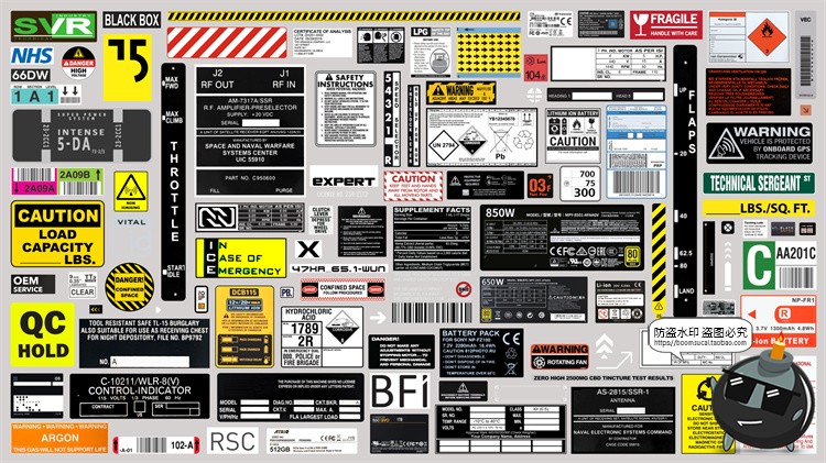 图片[4]-工业工程道路施工危险安全生产信息图标信号警示标识PSD模板素材-设计猿