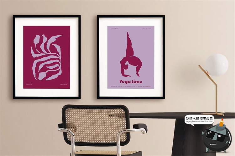 图片[4]-简约时尚自然植物女性瑜伽剪影抽象艺术装饰画芯海报AI矢量素材图-设计猿