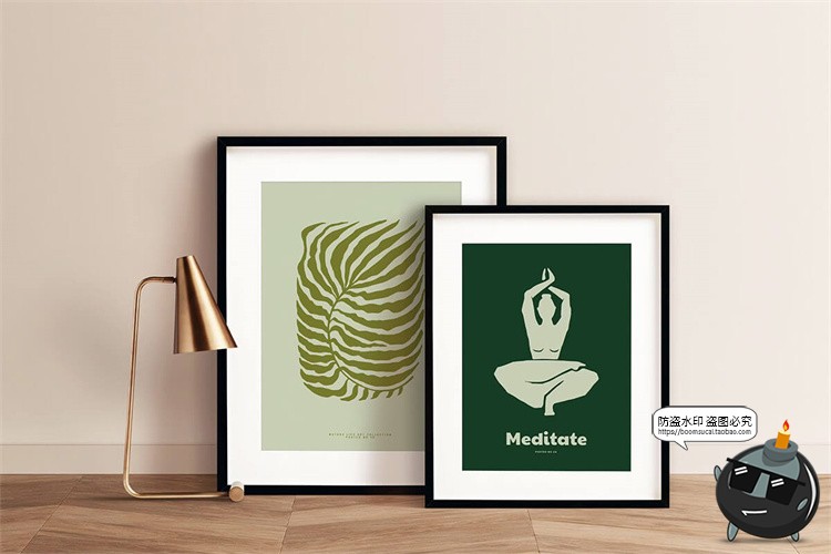 图片[5]-简约时尚自然植物女性瑜伽剪影抽象艺术装饰画芯海报AI矢量素材图-设计猿