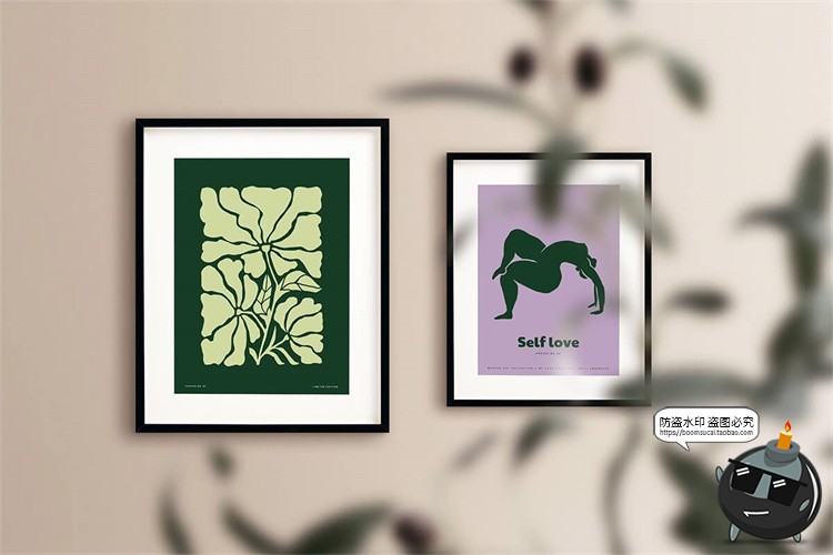 图片[6]-简约时尚自然植物女性瑜伽剪影抽象艺术装饰画芯海报AI矢量素材图-设计猿