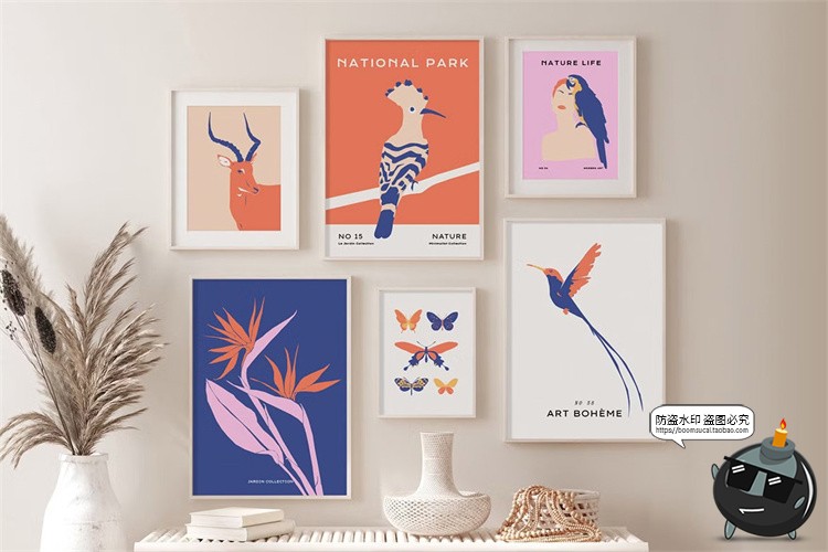 图片[6]-时尚简约扁平化装饰插图插画画芯图案海报艺术挂画AI矢量素材图片-设计猿