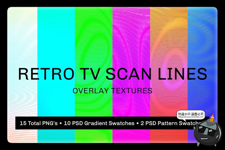 图片[1]-复古老式电视TV显示器线条扭曲纹路效果纹理JPG底纹图片合成素材-设计猿