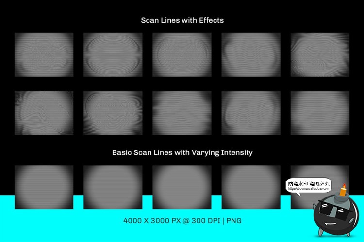 图片[2]-复古老式电视TV显示器线条扭曲纹路效果纹理JPG底纹图片合成素材-设计猿
