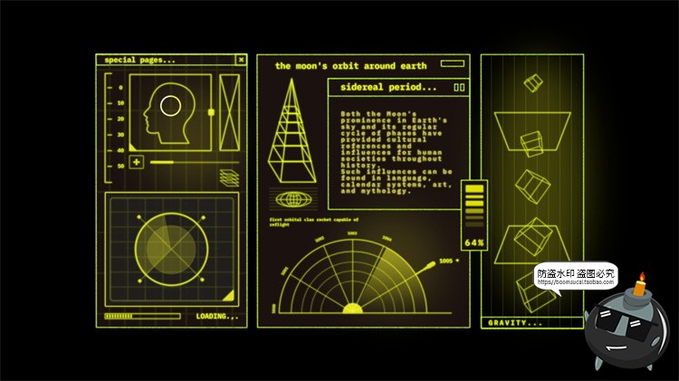 图片[1]-未来科幻复古赛博朋克HUD元素界面UI数字信息图形PSD分层模板素材-设计猿