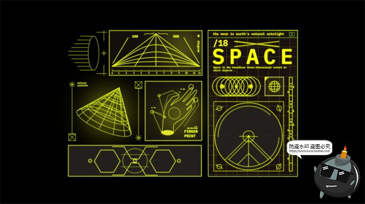 图片[2]-未来科幻复古赛博朋克HUD元素界面UI数字信息图形PSD分层模板素材-设计猿