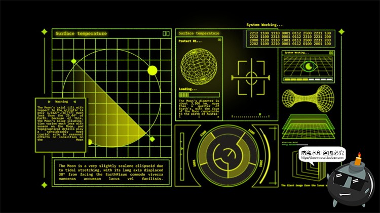 图片[3]-未来科幻复古赛博朋克HUD元素界面UI数字信息图形PSD分层模板素材-设计猿