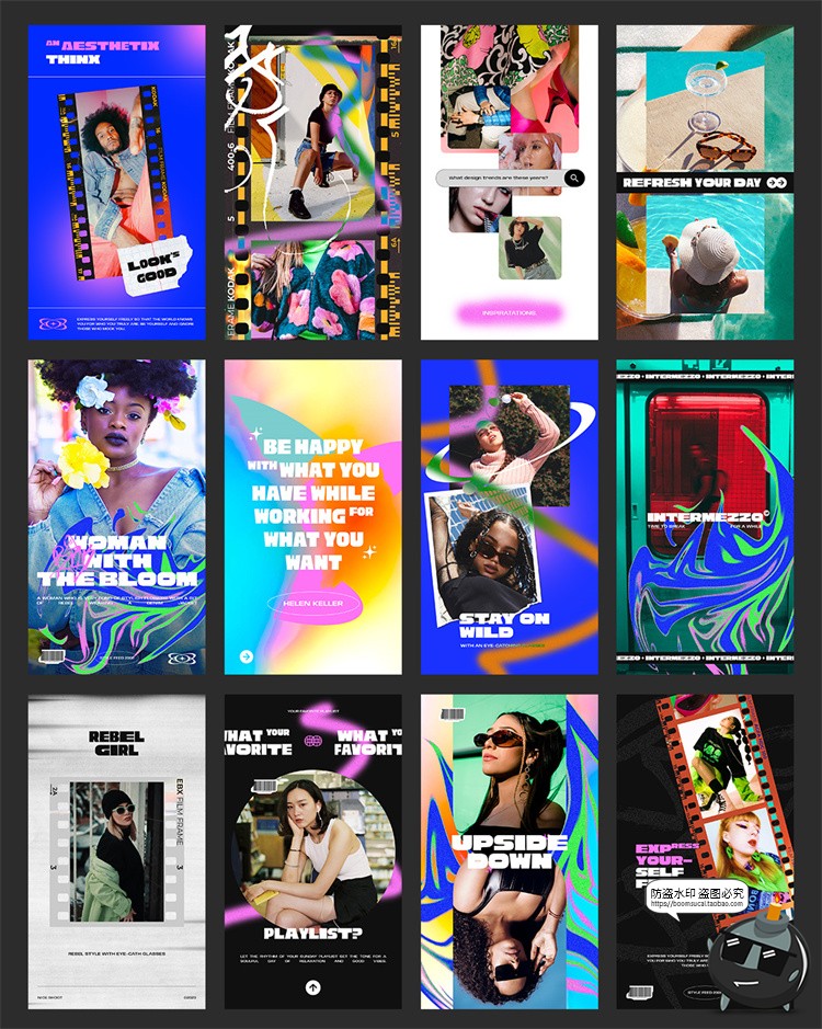 图片[2]-潮流复古Y2K酸性嘻哈图文排版文案图片潮牌海报PSD版式模板PS素材-设计猿