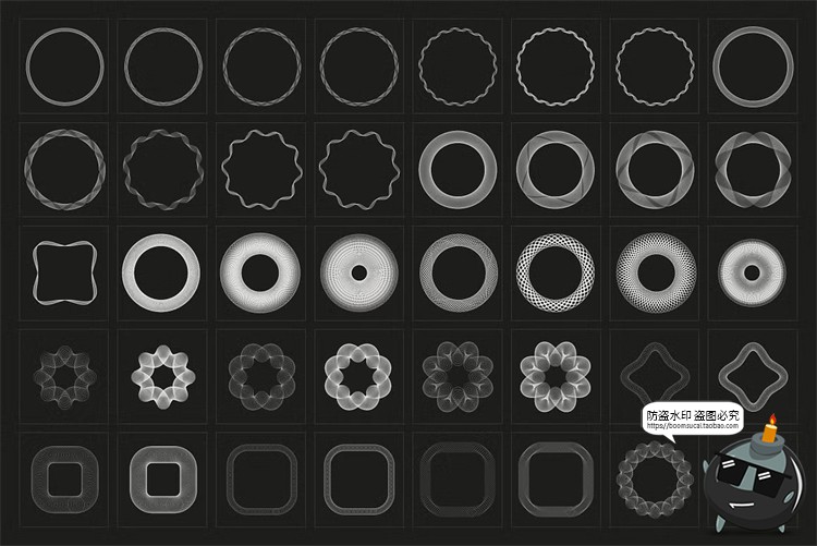 图片[6]-复古抽象艺术网格扭曲条纹装饰纹理科幻背景底纹AI矢量PNG素材-设计猿