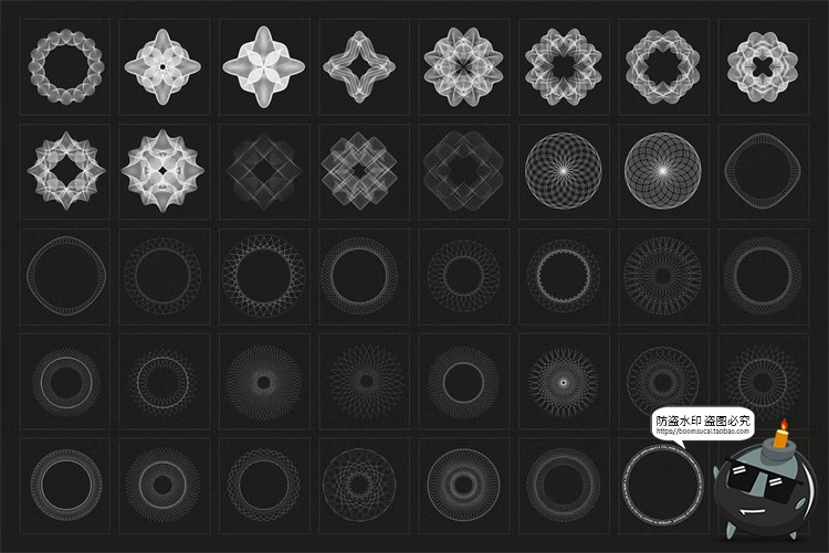 图片[8]-复古抽象艺术网格扭曲条纹装饰纹理科幻背景底纹AI矢量PNG素材-设计猿