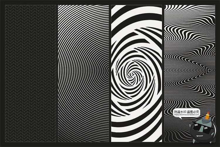 图片[9]-复古抽象艺术网格扭曲条纹装饰纹理科幻背景底纹AI矢量PNG素材-设计猿