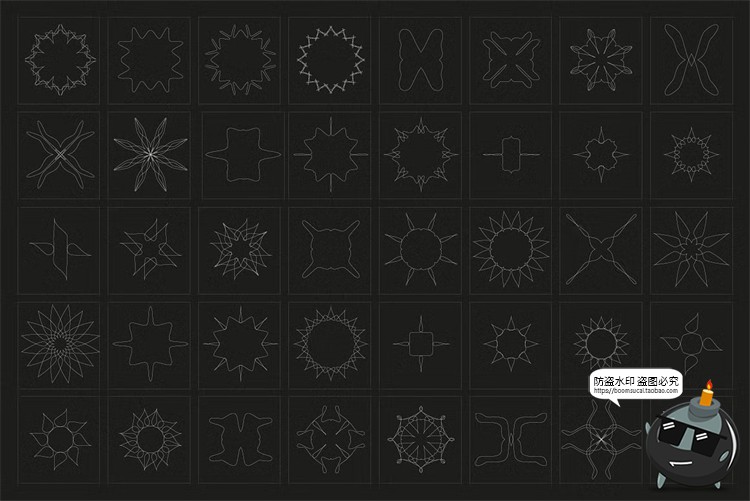 图片[13]-复古抽象艺术网格扭曲条纹装饰纹理科幻背景底纹AI矢量PNG素材-设计猿