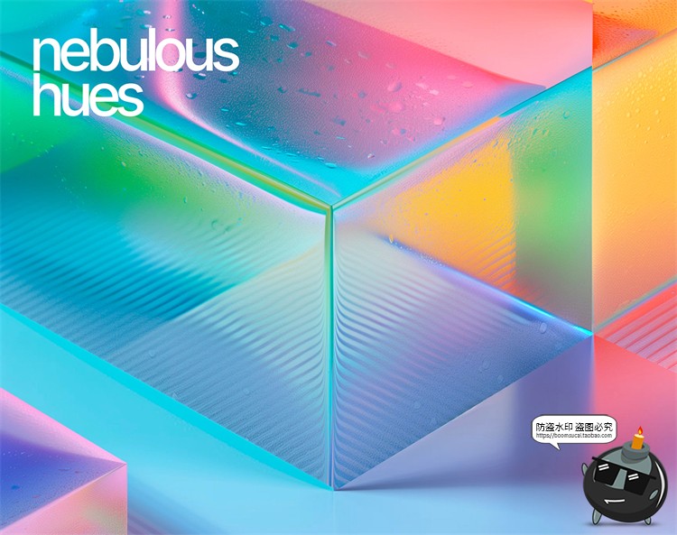 图片[1]-高清霓虹彩虹渐变亚克力有机玻璃科幻海报背景底纹JPG图片素材图-设计猿