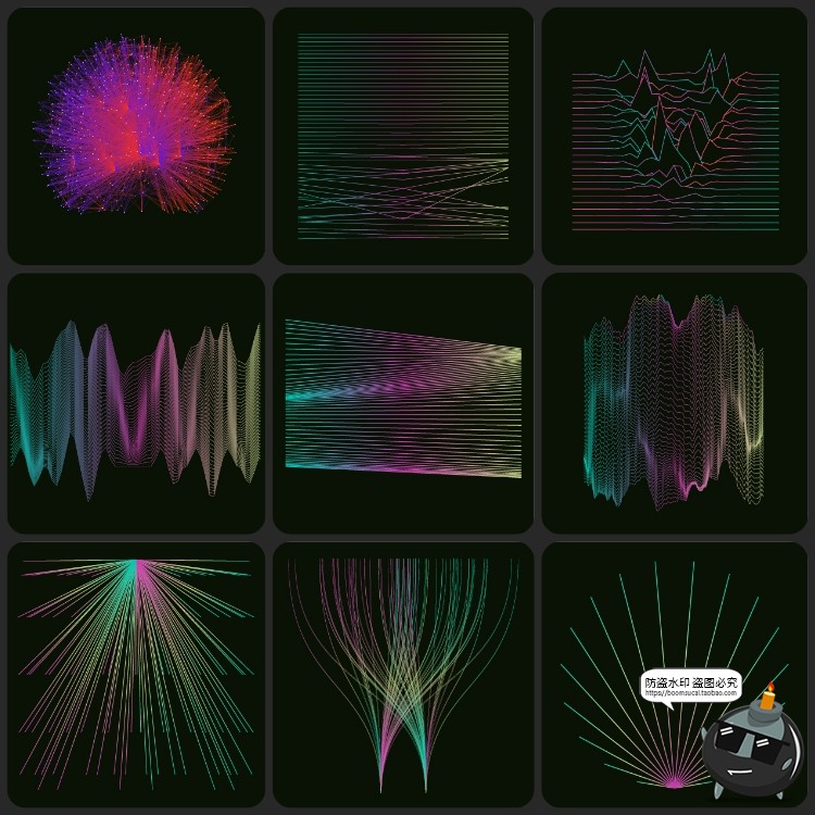 图片[8]-未来科幻抽象渐变激光射线高科技扭曲线条背景底纹纹理AI矢量素材-设计猿