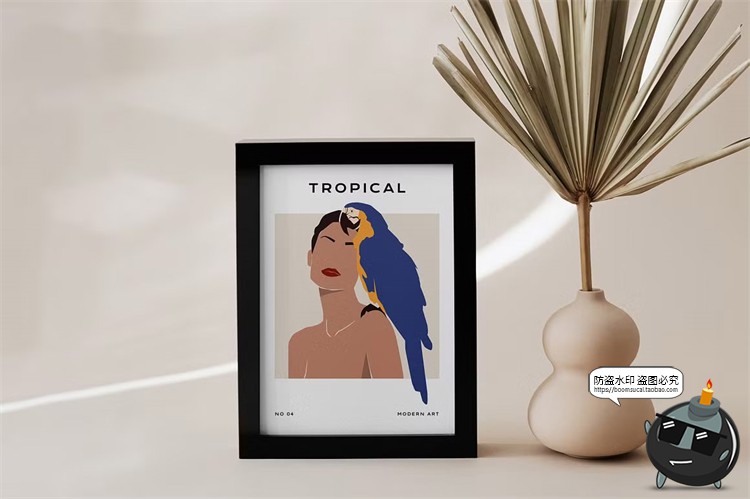 图片[9]-现代简约时尚热带植物装饰挂画海报插画底纹花纹图案AI矢量素材图-设计猿