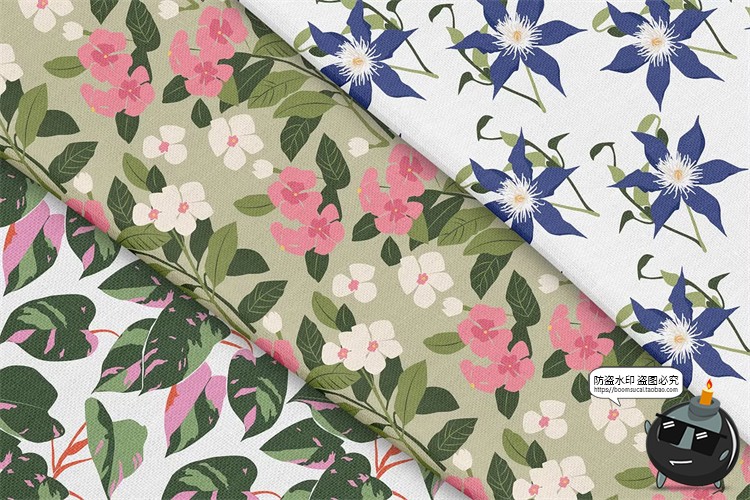 图片[12]-现代简约时尚热带植物装饰挂画海报插画底纹花纹图案AI矢量素材图-设计猿