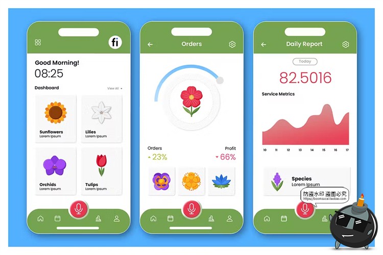 图片[5]-扁平卡通鲜花花朵花卉花蕊植物拟物icon图标Ai矢量PNG免抠svg素材-设计猿