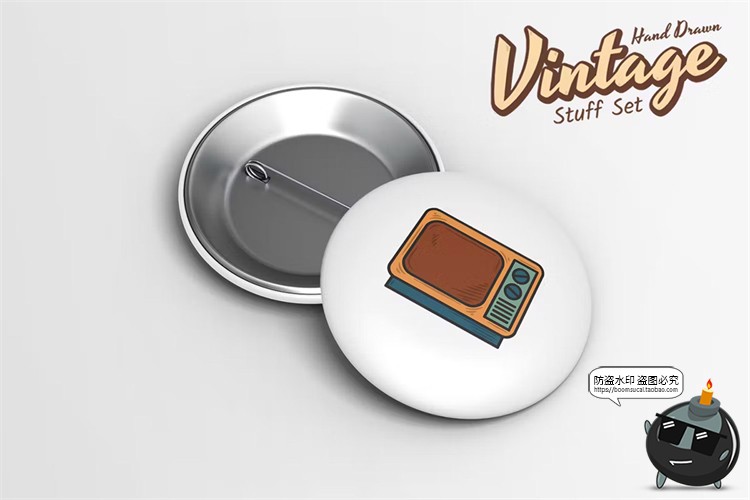 图片[2]-手绘复古经典怀旧家用设备留声机老电视插画AI矢量PNG免抠svg素材-设计猿