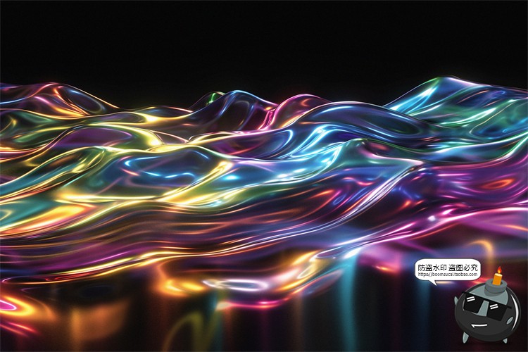 图片[2]-绚丽幻彩折射全息彩虹生动波浪科幻未来背景底纹壁纸JPG图片素材-设计猿