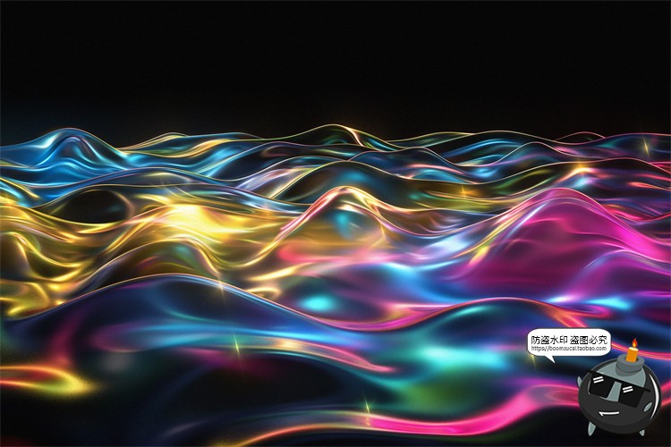 图片[3]-绚丽幻彩折射全息彩虹生动波浪科幻未来背景底纹壁纸JPG图片素材-设计猿