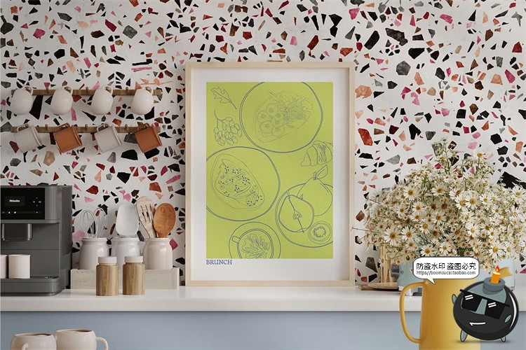 图片[11]-网红咖啡馆餐厅早午餐装饰手绘线稿条纹插画海报挂画AI矢量素材图-设计猿