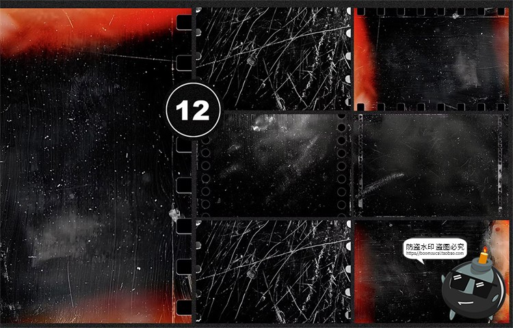 图片[2]-复古怀旧做旧老式划痕电影胶卷条胶片带背景JPG图片后期合成素材-设计猿