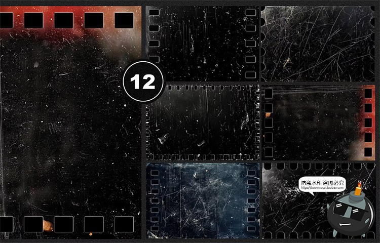 图片[3]-复古怀旧做旧老式划痕电影胶卷条胶片带背景JPG图片后期合成素材-设计猿