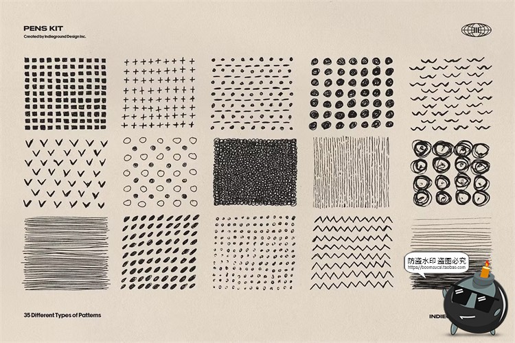 图片[10]-水彩笔手绘涂鸦乱涂标记符号线条插画草稿手账PNG免抠图片素材-设计猿