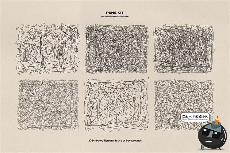 图片[11]-水彩笔手绘涂鸦乱涂标记符号线条插画草稿手账PNG免抠图片素材-设计猿