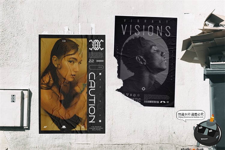 图片[7]-赛博朋克未来科技科幻HUD风格海报排版版式PSD模板分层源文件素材-设计猿