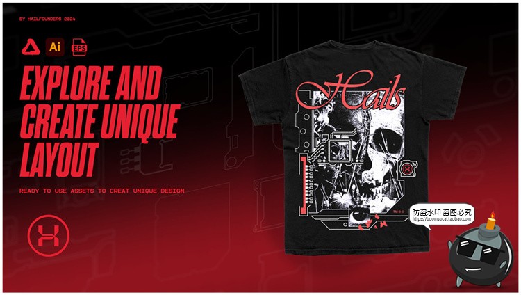 图片[4]-赛博科幻科技HUD装饰元素海报边框框架线条线稿AI矢量图形素材图-设计猿