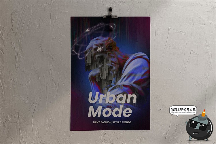 图片[10]-未来科幻赛博潮流失真错位故障雕像毛刺背景底纹PNG图片插画素材-设计猿