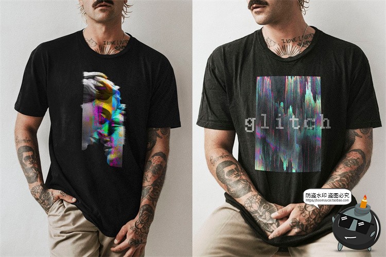 图片[12]-未来科幻赛博潮流失真错位故障雕像毛刺背景底纹PNG图片插画素材-设计猿